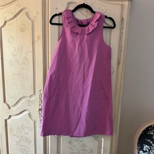 Tyler Boe Purple A-line Knee-length Sleeveless Dress with Bib Collar